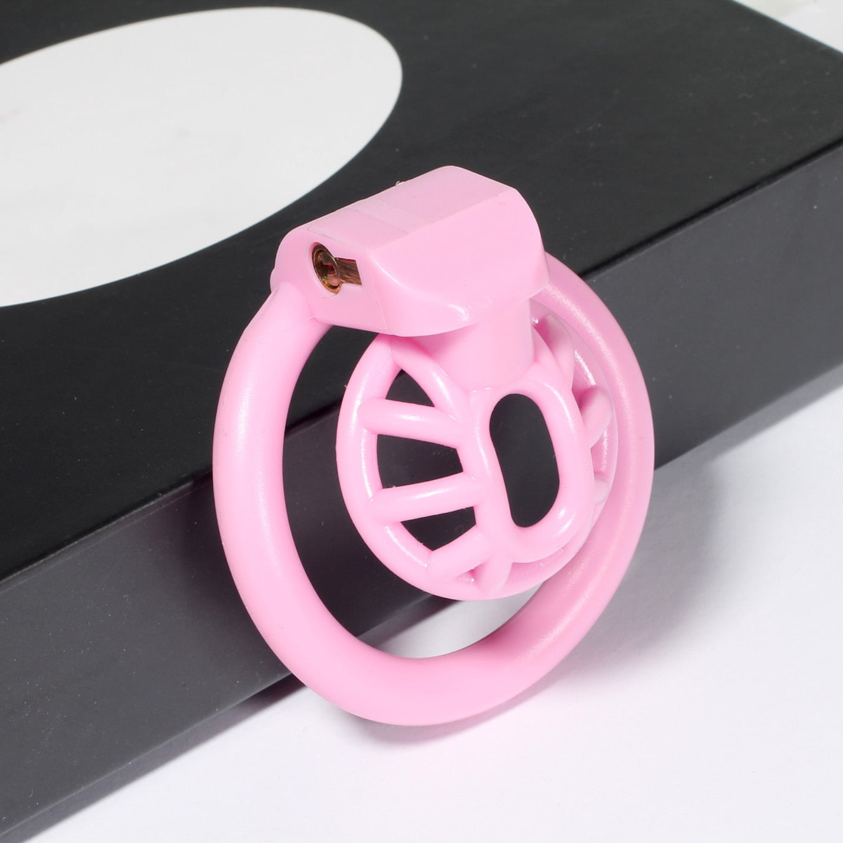 Pink Small Sissy Chastity Cage, Male Chastity Device With 4 Base Ring - KeepMeLocked