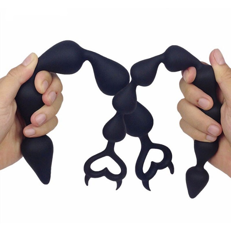 Long Anal Beads Butt Plug | Silicone Anal Stimulator Balls Prostate Massager Butt plug for Adults - KeepMeLocked