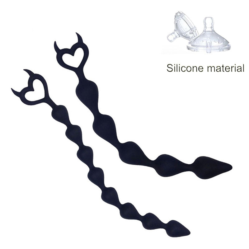 Long Anal Beads Butt Plug | Silicone Anal Stimulator Balls Prostate Massager Butt plug for Adults - KeepMeLocked