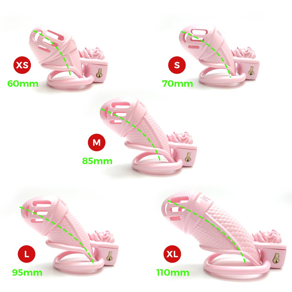 Pink Chastity Cage - BDSM Chastity Device For Sissy Slave and LadyBoy - KeepMeLocked