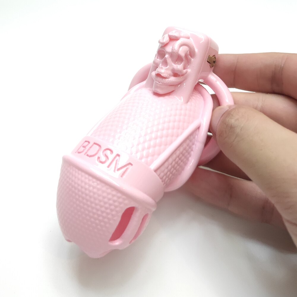 Pink Chastity Cage - BDSM Chastity Device For Sissy Slave and LadyBoy - KeepMeLocked