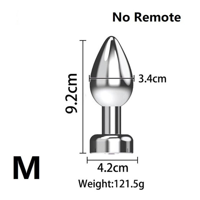 7 Speed Metal Anal Plug Vibrator Set | Annals Femme Butt Plug Vibration Wireless Remote Control Sex toy For Men Women - KeepMeLocked