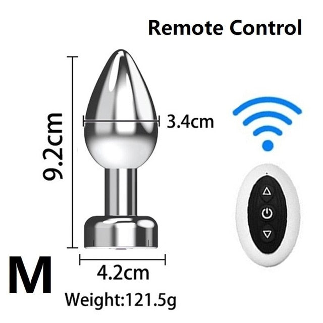 7 Speed Metal Anal Plug Vibrator Set | Annals Femme Butt Plug Vibration Wireless Remote Control Sex toy For Men Women - KeepMeLocked