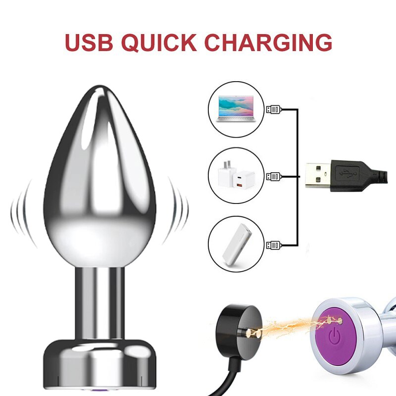 7 Speed Metal Anal Plug Vibrator Set | Annals Femme Butt Plug Vibration Wireless Remote Control Sex toy For Men Women - KeepMeLocked