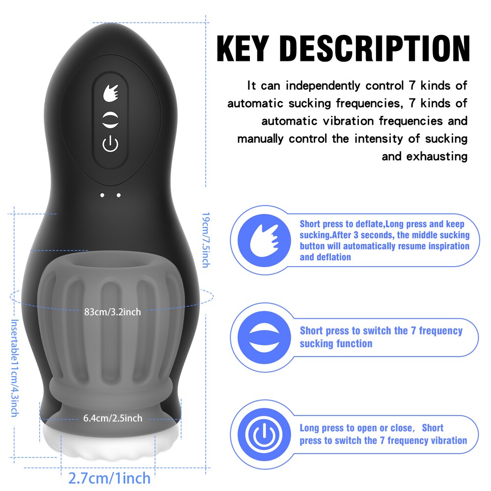 Automatic Male Masturbator Cup | Glans Massager Blowjob Device Penis Delay Lasting Trainer Sucking Vibrator - KeepMeLocked