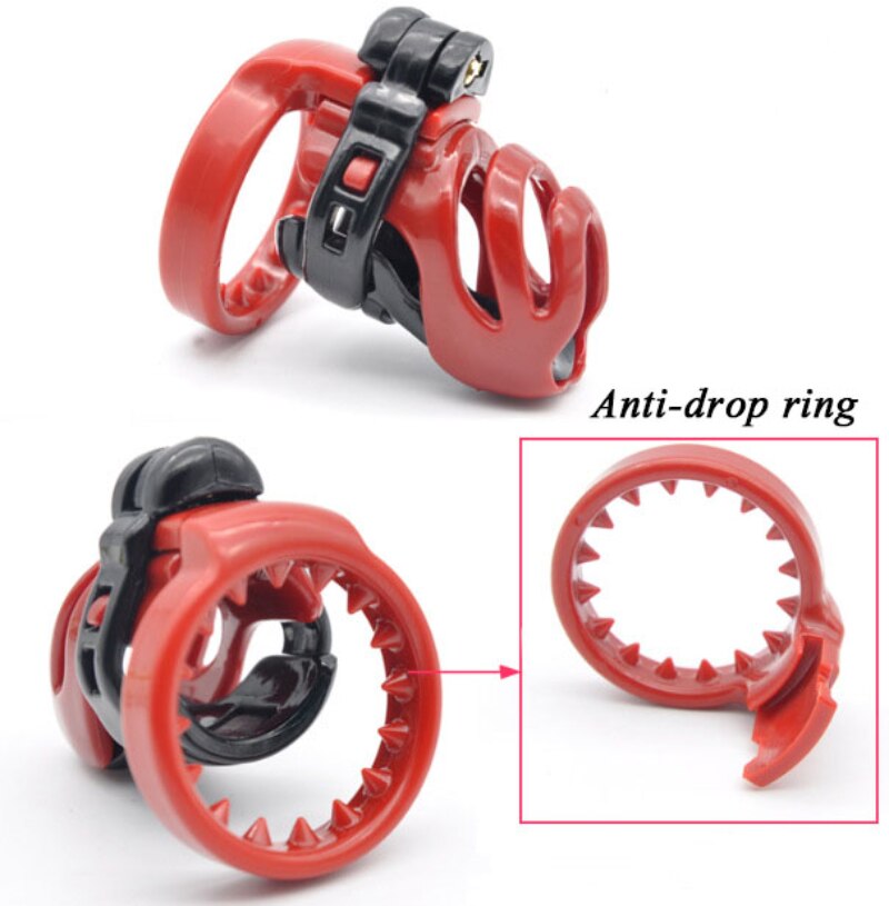 BDSM Male Chastity Device: Natural Resin 3D PA-hook, with Penis Ring - KeepMeLocked