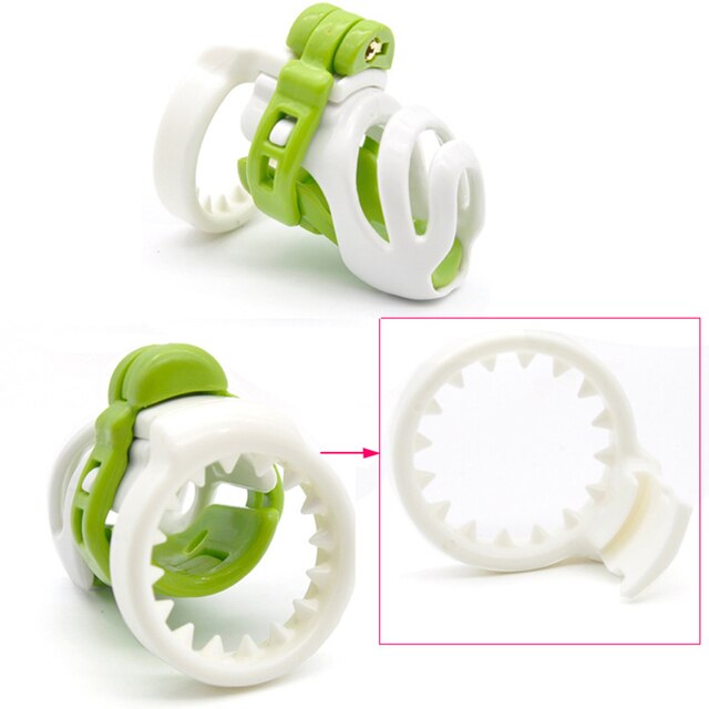 BDSM Male Chastity Device: Natural Resin 3D PA-hook, with Penis Ring - KeepMeLocked