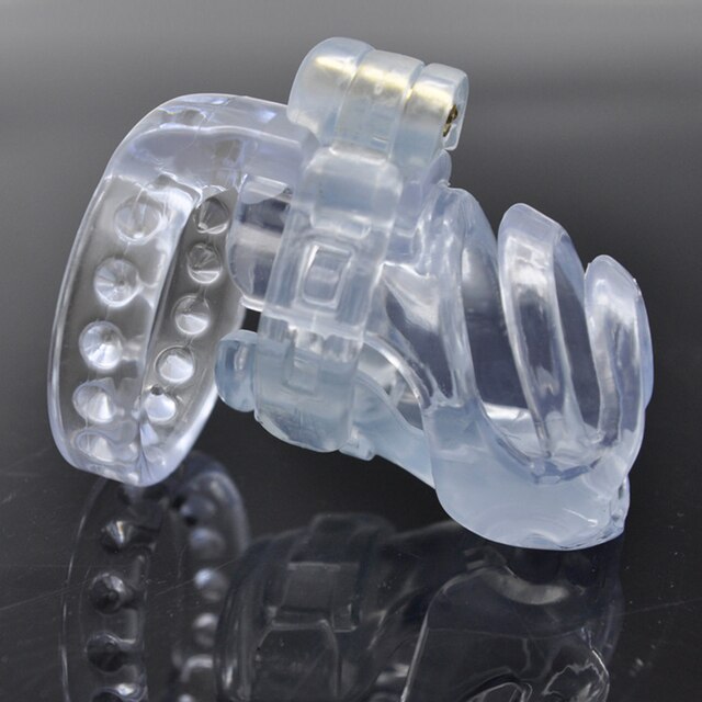 BDSM Male Chastity Device: Natural Resin 3D PA-hook, with Penis Ring - KeepMeLocked