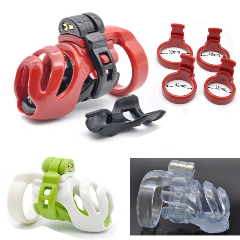 BDSM Male Chastity Device: Natural Resin 3D PA-hook, with Penis Ring - KeepMeLocked