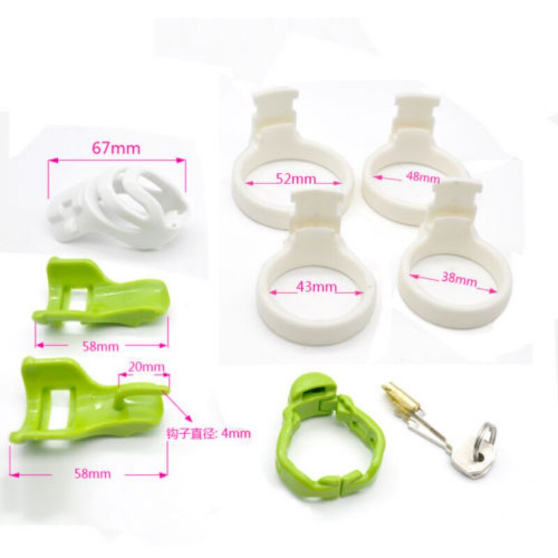BDSM Male Chastity Device: Natural Resin 3D PA-hook, with Penis Ring - KeepMeLocked