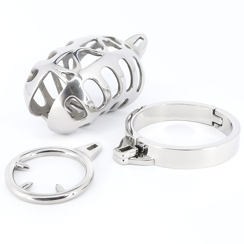 Metal Cock Cage with Spiked Penis Ring - Chastity Cage For Men - KeepMeLocked