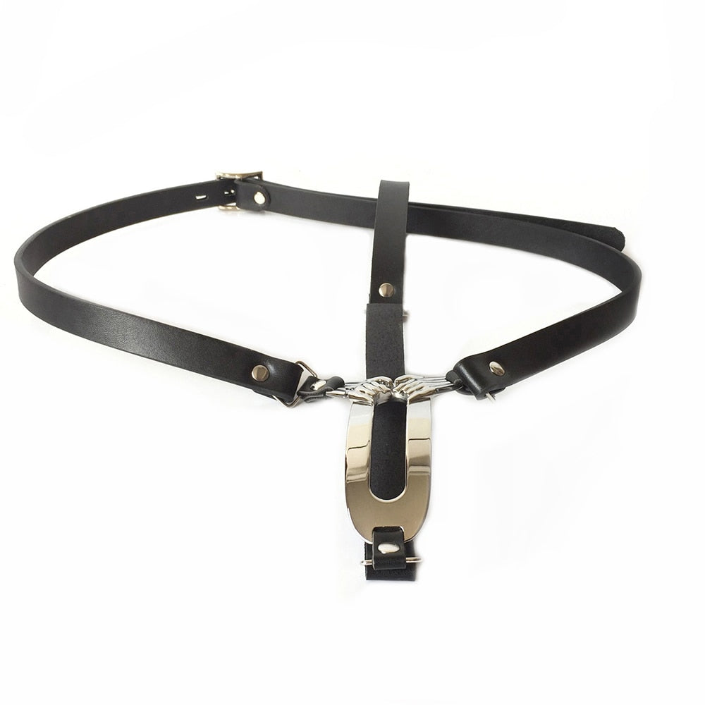 Female Invisible Chastity Belt - PU Leather BDSM Bondage Restraints Strap - KeepMeLocked