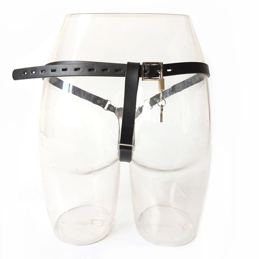 Female Invisible Chastity Belt - PU Leather BDSM Bondage Restraints Strap - KeepMeLocked