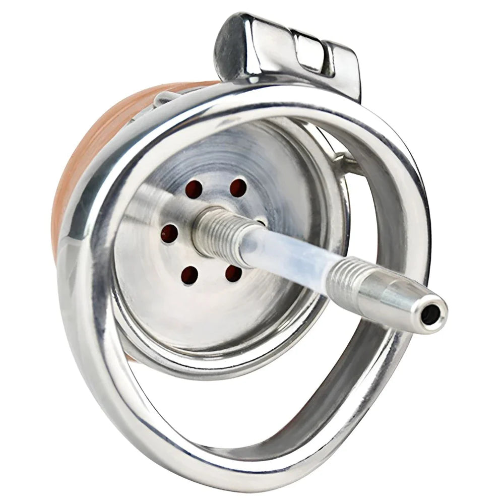 3 in 1 Clit Chastity Cage with Detachable Silicone Catheter