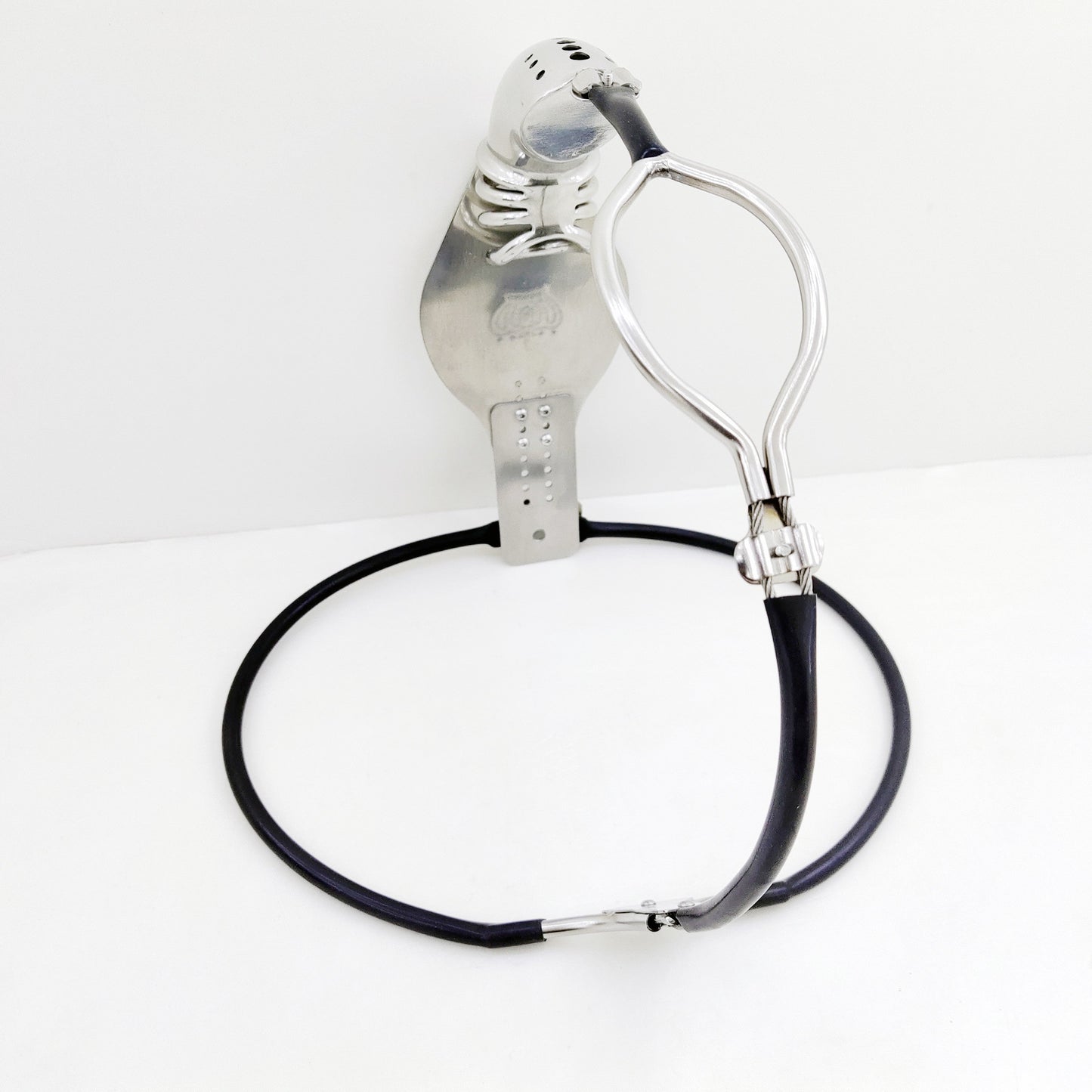 Stainless Steel Cock Shield Chastity Belt with Shit Hole - Black - KeepMeLocked
