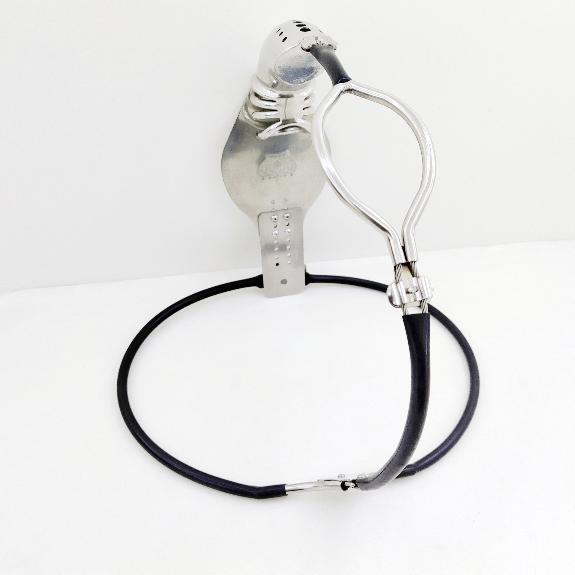 Stainless Steel Cock Shield Chastity Belt with Shit Hole - Black - KeepMeLocked