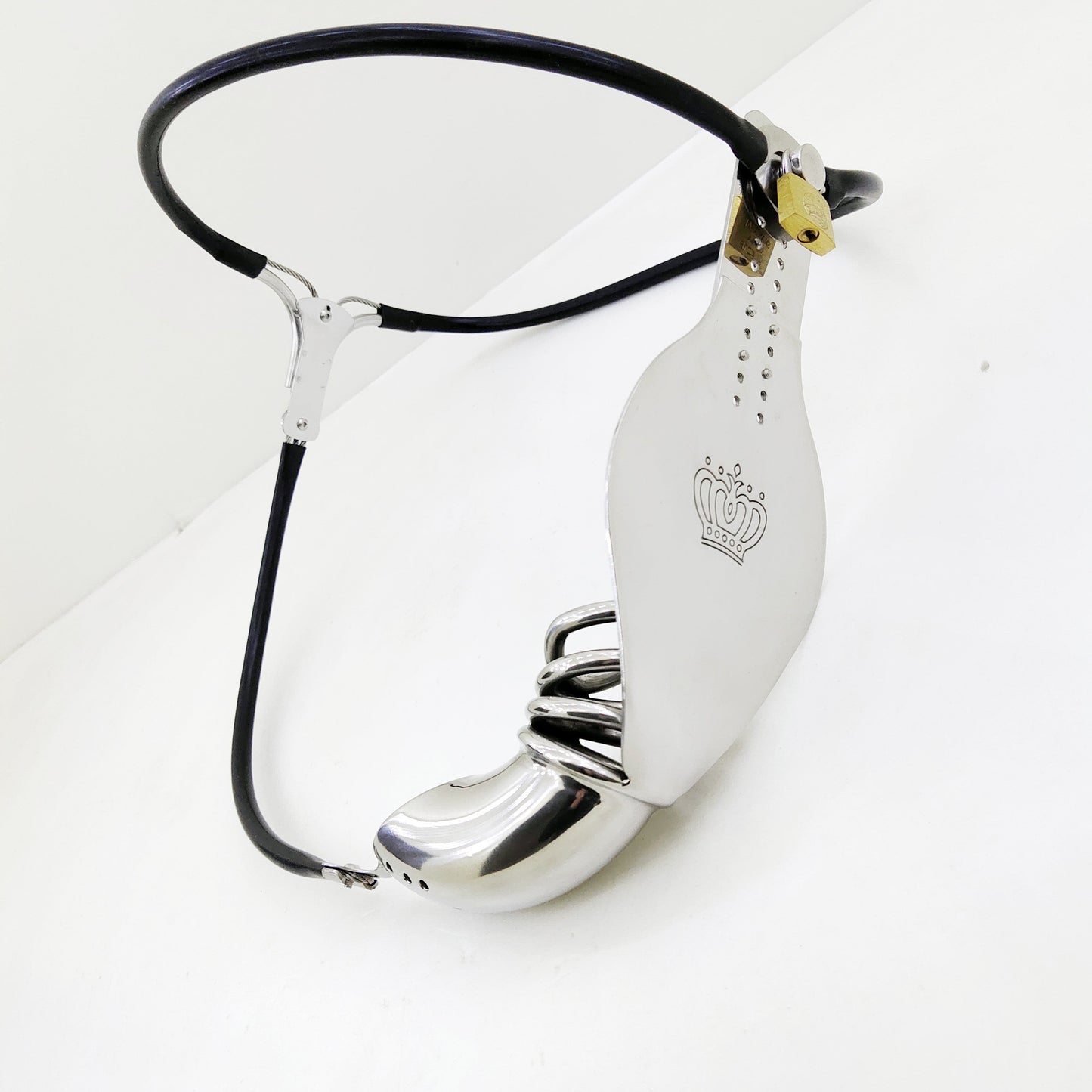 Stainless Steel Cock Shield Chastity Belt with Shit Hole - Pink - KeepMeLocked