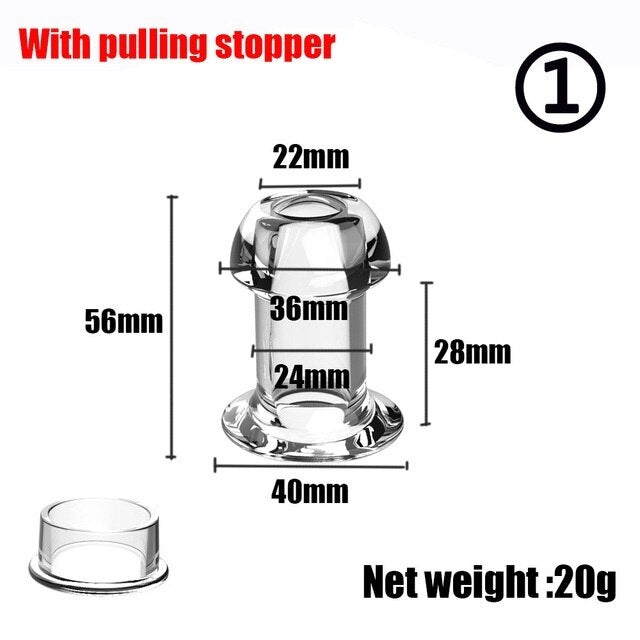 Hollow Speculum Peeking Anal Beads Butt Plug with Stopper | Transparent, Expandable, and Versatile for Adults - KeepMeLocked