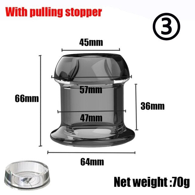 Hollow Speculum Peeking Anal Beads Butt Plug with Stopper | Transparent, Expandable, and Versatile for Adults - KeepMeLocked