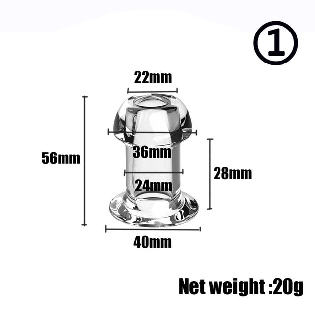 Hollow Speculum Peeking Anal Beads Butt Plug with Stopper | Transparent, Expandable, and Versatile for Adults - KeepMeLocked