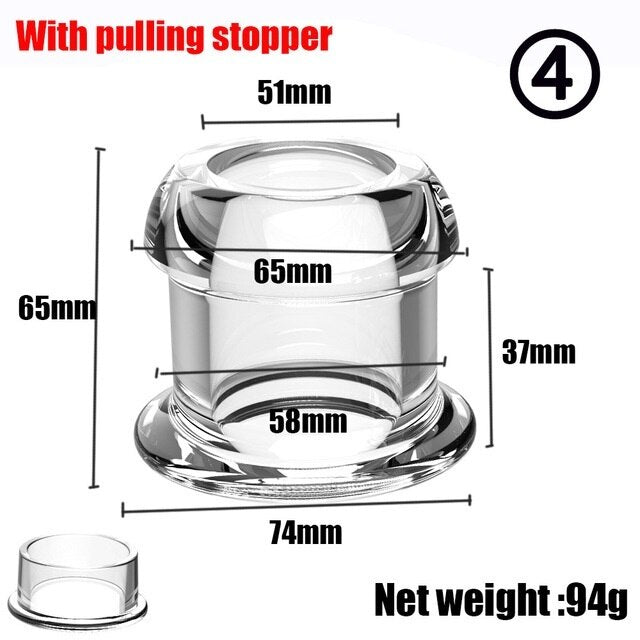 Hollow Speculum Peeking Anal Beads Butt Plug with Stopper | Transparent, Expandable, and Versatile for Adults - KeepMeLocked