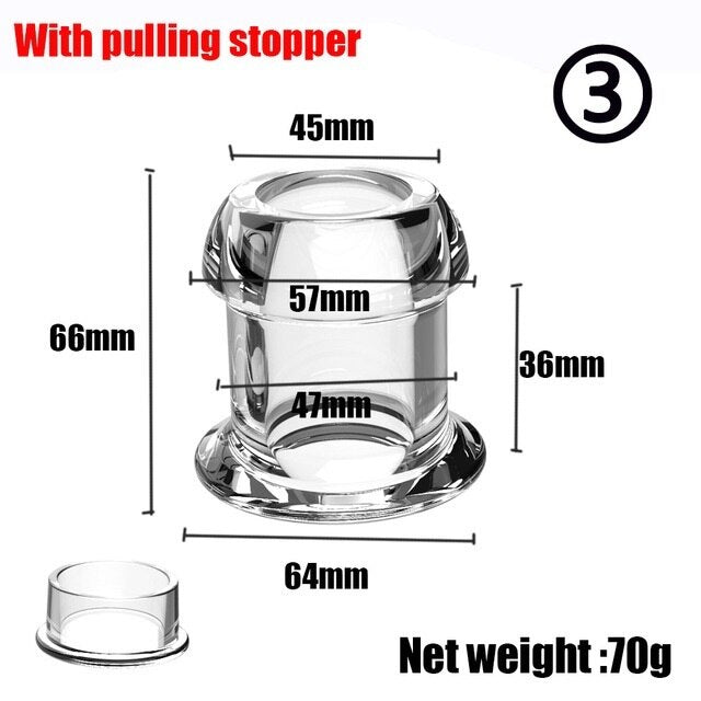 Hollow Speculum Peeking Anal Beads Butt Plug with Stopper | Transparent, Expandable, and Versatile for Adults - KeepMeLocked