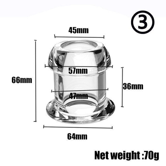 Hollow Speculum Peeking Anal Beads Butt Plug with Stopper | Transparent, Expandable, and Versatile for Adults - KeepMeLocked