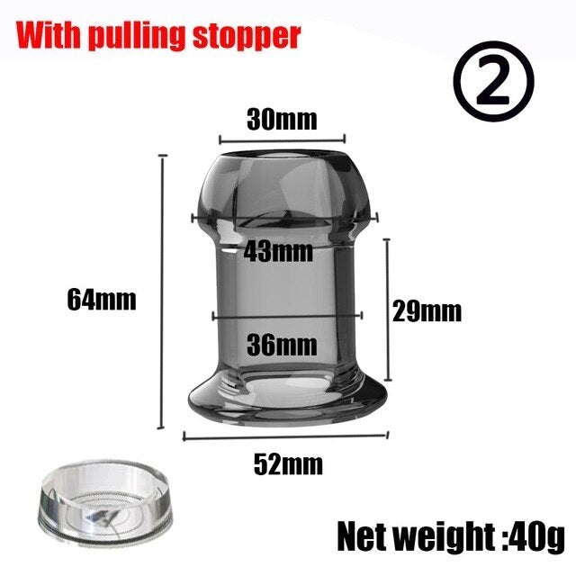 Hollow Speculum Peeking Anal Beads Butt Plug with Stopper | Transparent, Expandable, and Versatile for Adults - KeepMeLocked
