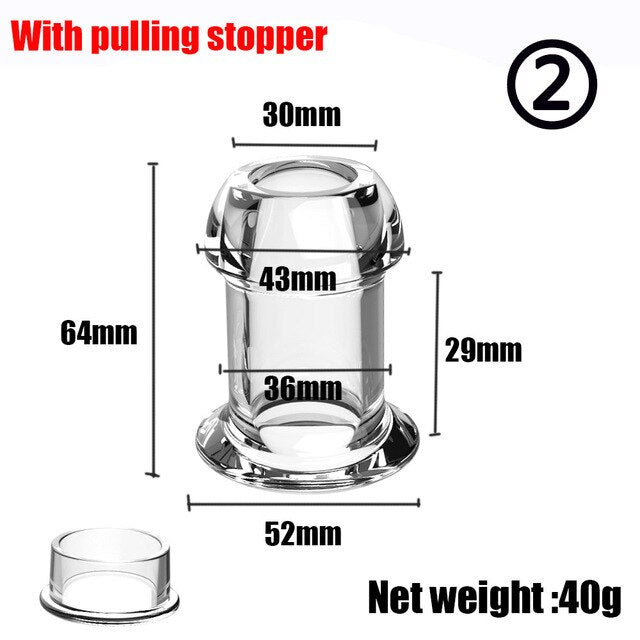 Hollow Speculum Peeking Anal Beads Butt Plug with Stopper | Transparent, Expandable, and Versatile for Adults - KeepMeLocked