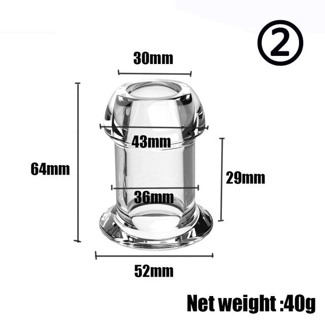 Hollow Speculum Peeking Anal Beads Butt Plug with Stopper | Transparent, Expandable, and Versatile for Adults - KeepMeLocked
