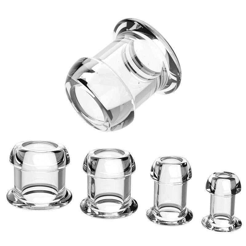 Hollow Speculum Peeking Anal Beads Butt Plug with Stopper | Transparent, Expandable, and Versatile for Adults - KeepMeLocked