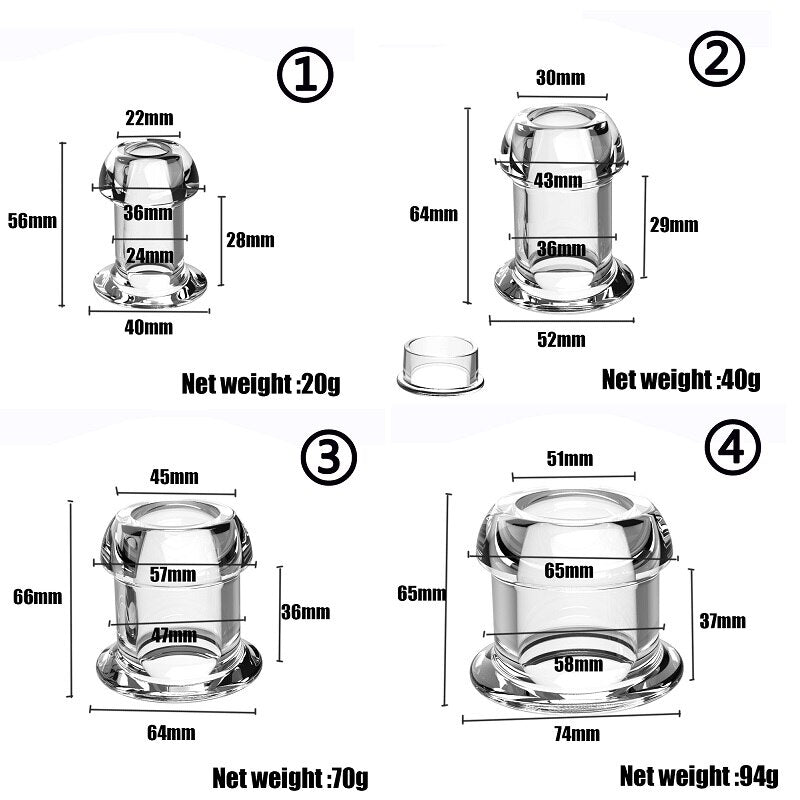 Hollow Speculum Peeking Anal Beads Butt Plug with Stopper | Transparent, Expandable, and Versatile for Adults - KeepMeLocked