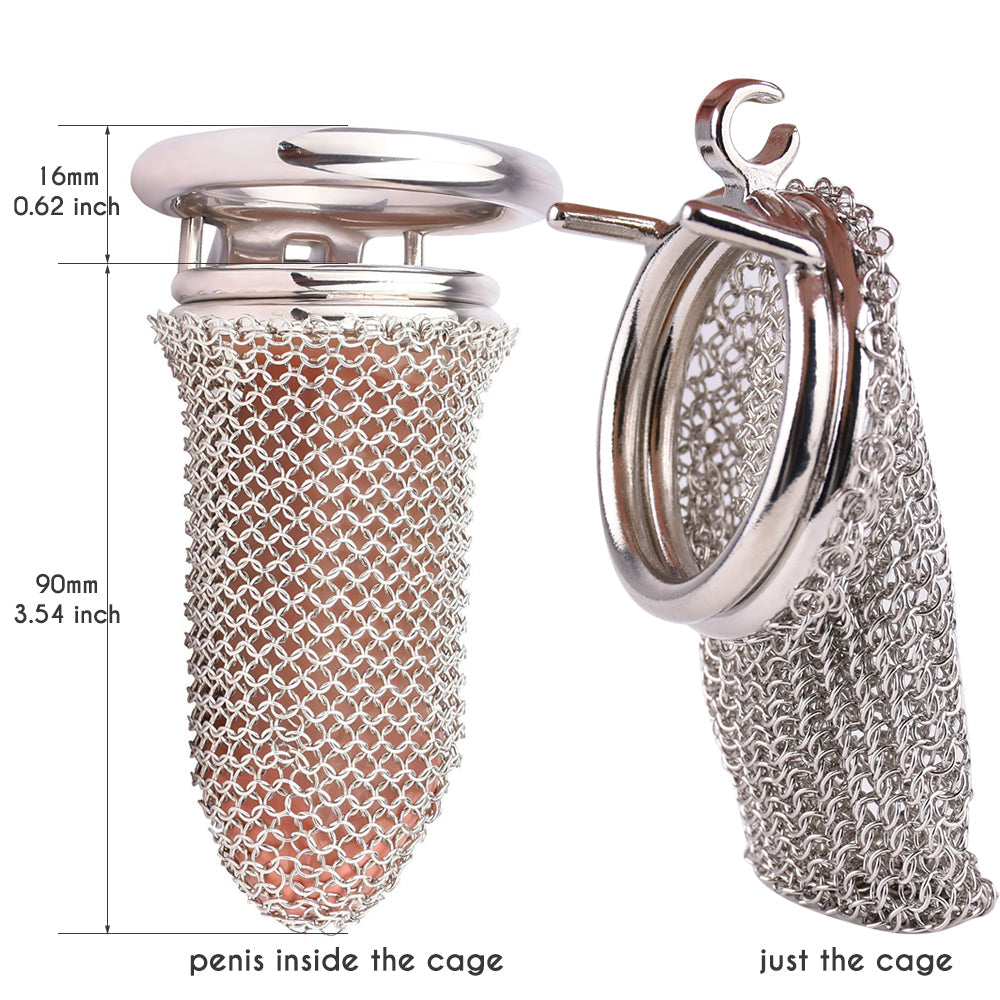 Large Metal Chastity Cage for Men Hollow Mesh Penis Sleeve