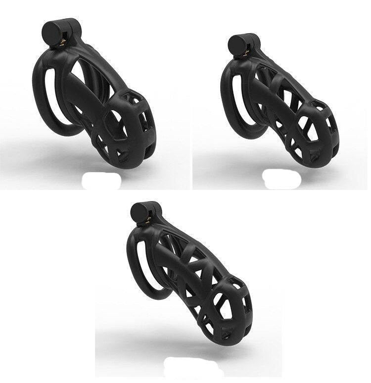 3D Printed Black Chastity Cage For Men BDSM cock cage - KeepMeLocked