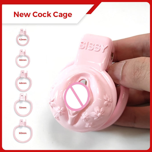 Sissy Chastity Cage - Small Pussy Vaginal Cock Cage - Pink - KeepMeLocked