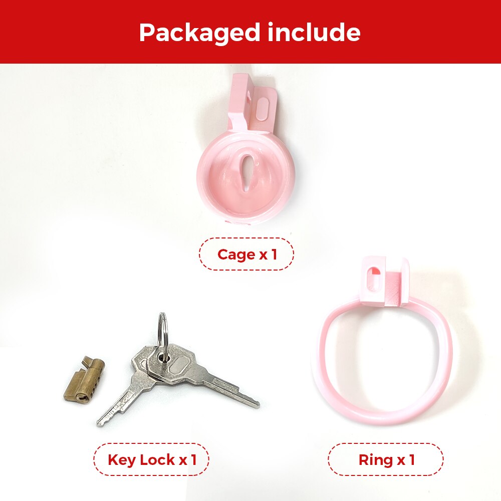 Sissy Chastity Cage - Small Pussy Vaginal Cock Cage - Pink - KeepMeLocked