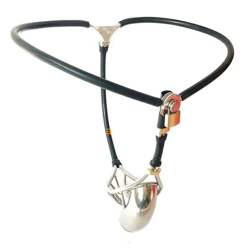Male Chastity Belt Lockable Thong Underwear with Anal Plug - KeepMeLocked