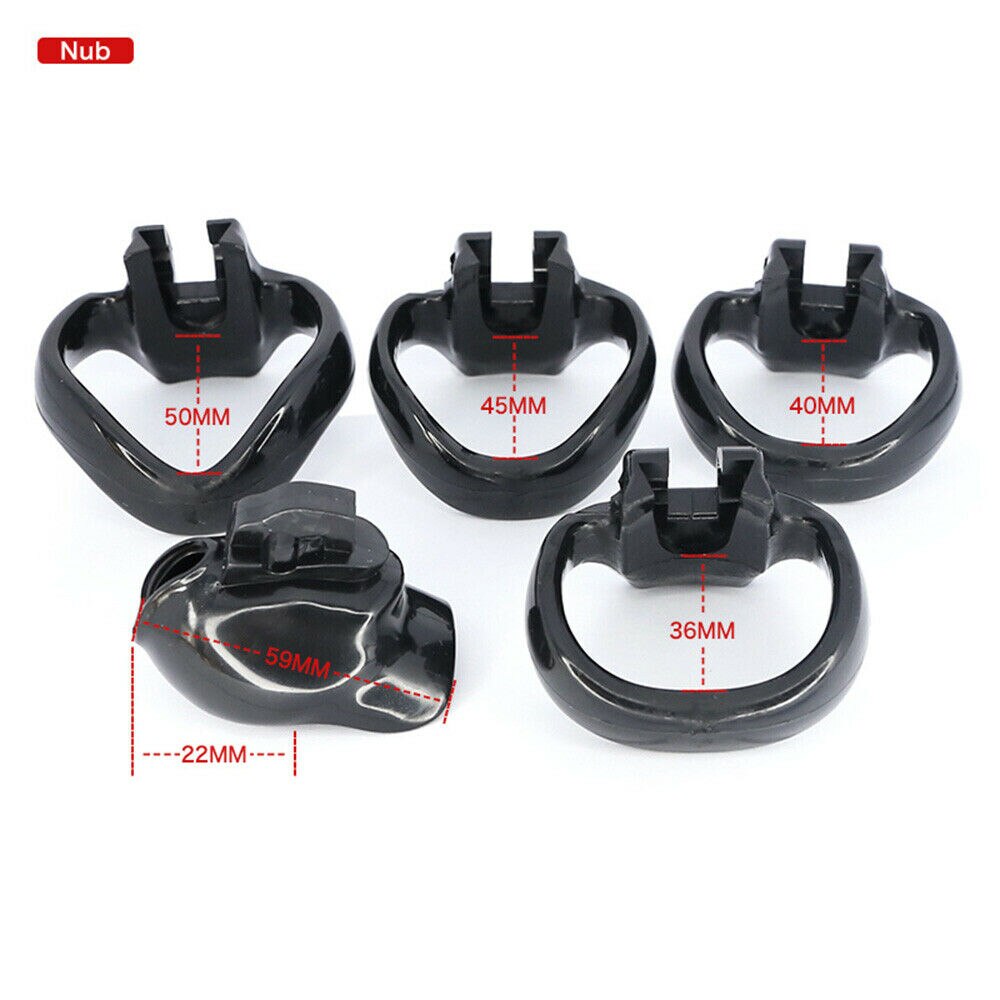 Resin small Chastity Cage with 4 Penis Rings- BDSM Bondage Lock For Men - KeepMeLocked