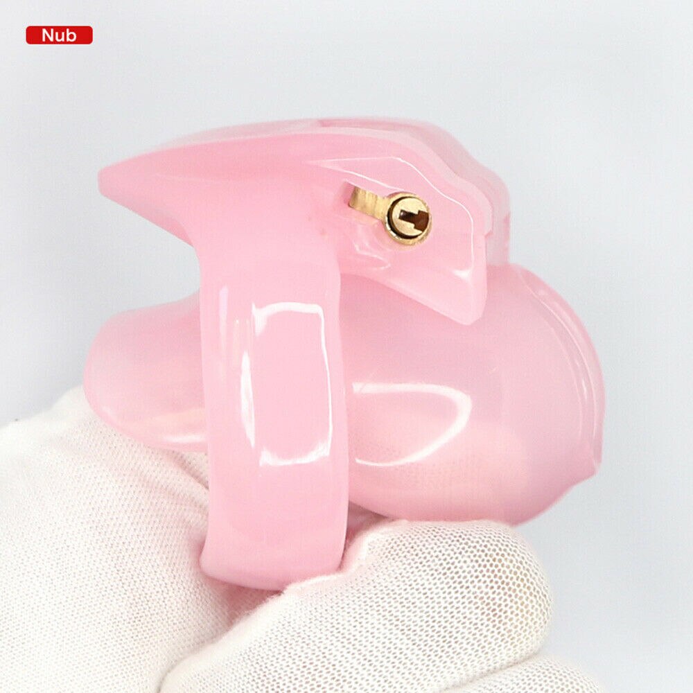 Resin small Chastity Cage with 4 Penis Rings- BDSM Bondage Lock For Men - KeepMeLocked