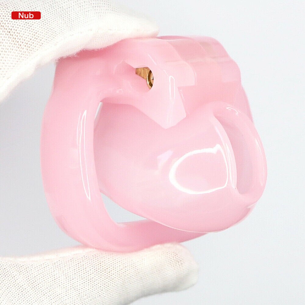 Resin small Chastity Cage with 4 Penis Rings- BDSM Bondage Lock For Men - KeepMeLocked