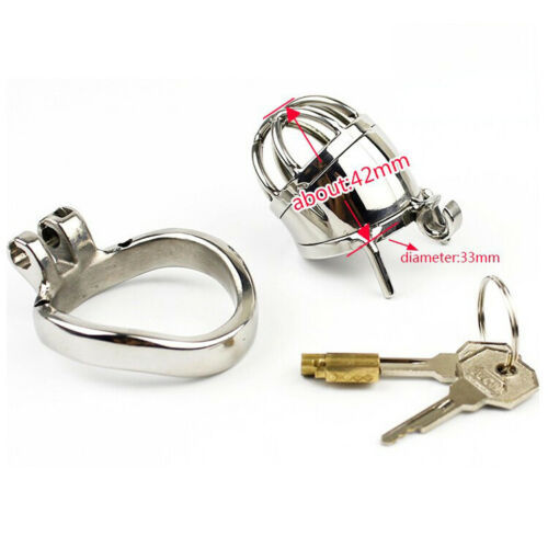 Metal Chastity Cage For Men - Stainless Steel Lockable Cock Cage with Anti-drop Loop Penis Ring - KeepMeLocked