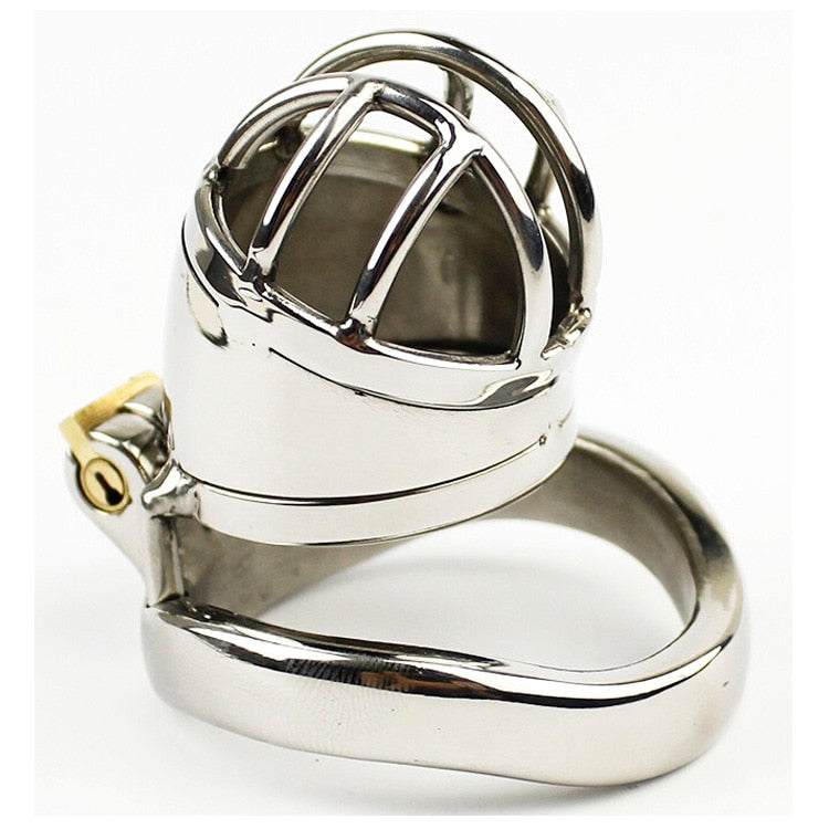 Metal Chastity Cage For Men - Stainless Steel Lockable Cock Cage with Anti-drop Loop Penis Ring - KeepMeLocked