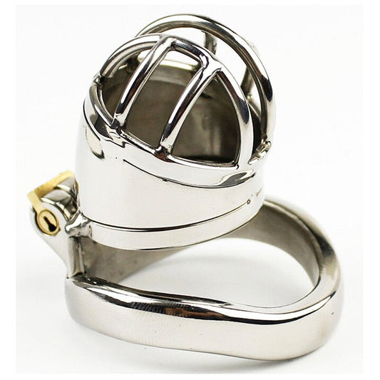 Metal Chastity Cage For Men - Stainless Steel Lockable Cock Cage with Anti-drop Loop Penis Ring - KeepMeLocked