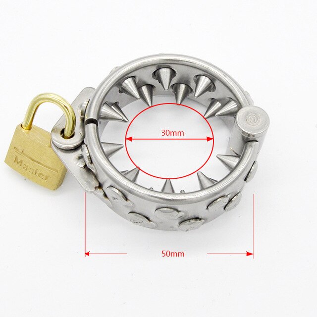 Spiked Chastity Cage Male Stainless Steel Metal Cock Ring - Teeth Penis Ring - KeepMeLocked
