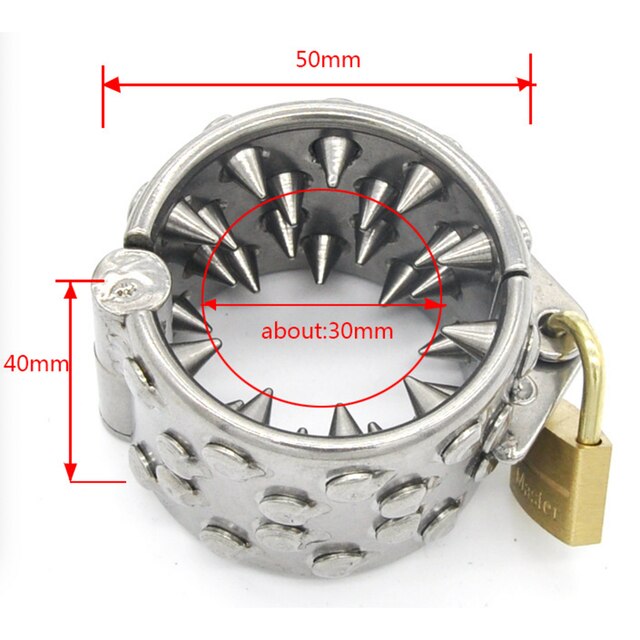 Spiked Chastity Cage Male Stainless Steel Metal Cock Ring - Teeth Penis Ring - KeepMeLocked