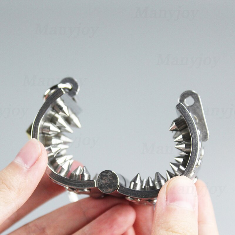 Spiked Chastity Cage Male Stainless Steel Metal Cock Ring - Teeth Penis Ring - KeepMeLocked