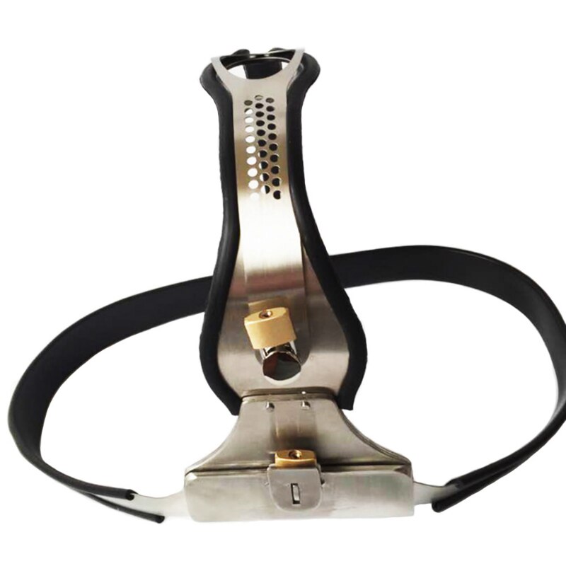 Women's Chastity Belt with Stainless Steel Shield and Anal Vaginal Plug Beads - KeepMeLocked