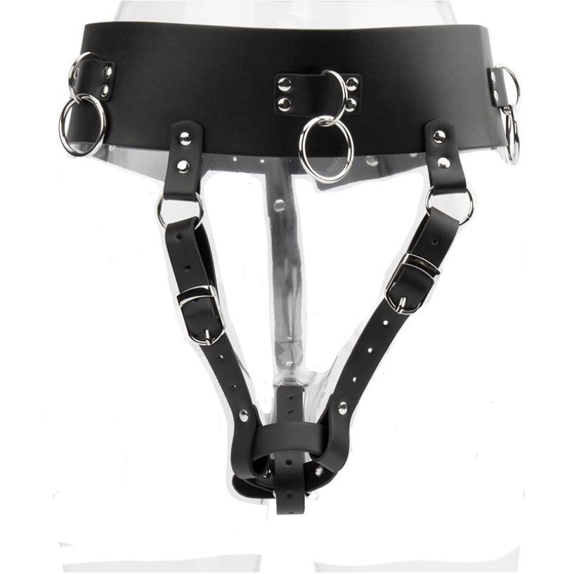 BDSM Harness Chastity Belt For Women - Genuine/PU Leather Bondage Thongs Panties - KeepMeLocked