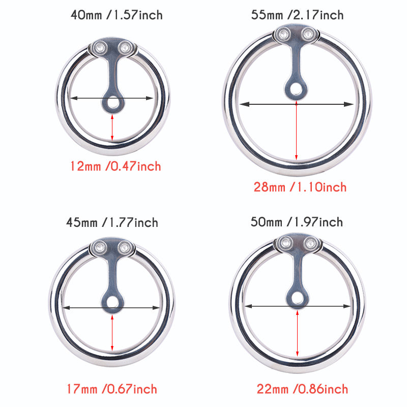 Negative Inverted chastity cage with Stainless Steel Cylinder - KeepMeLocked