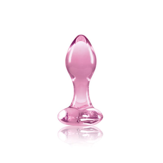 Small Pink Glass Butt Plug Crystal Huge Ball Anal Beads Fake Penis Heart Rose Glass Anus Dildo Toy - KeepMeLocked